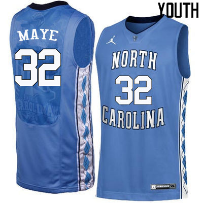 Youth North Carolina Tar Heels #32 Luke Maye College Basketball Jerseys Sale-Blue
